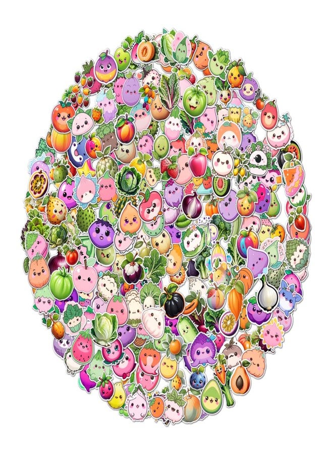 EXO DECOR Fruit & Vegetable Stickers - 240 PCS Fruits Stickers for Laptops, Guitars, Phones, Pads, Skateboards, Bicycles, Motorcycles, Helmets - Waterproof_1243 C - Image 1